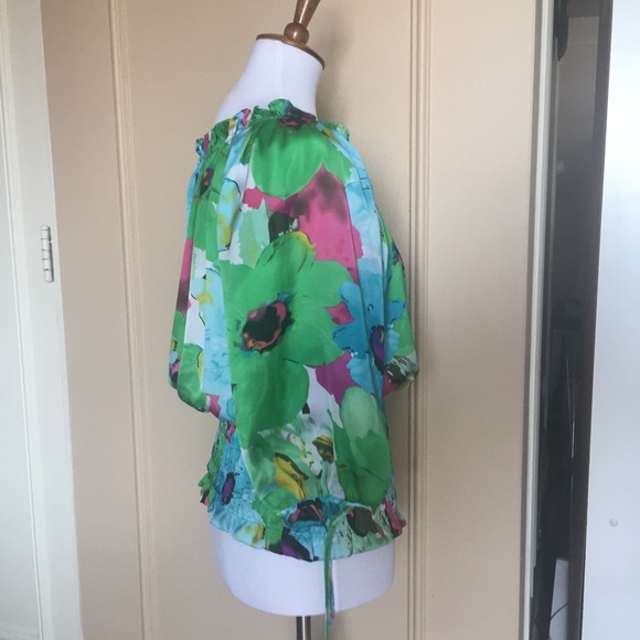 Light Flowy Colorful Floral Blouse - Picture 6 of 6