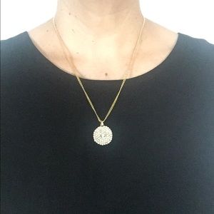 Gold Necklace with Crystals