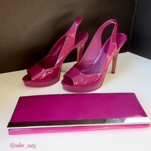 Patent Peep Toe Slingblacks