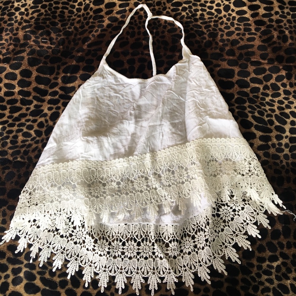 Strappy white tank