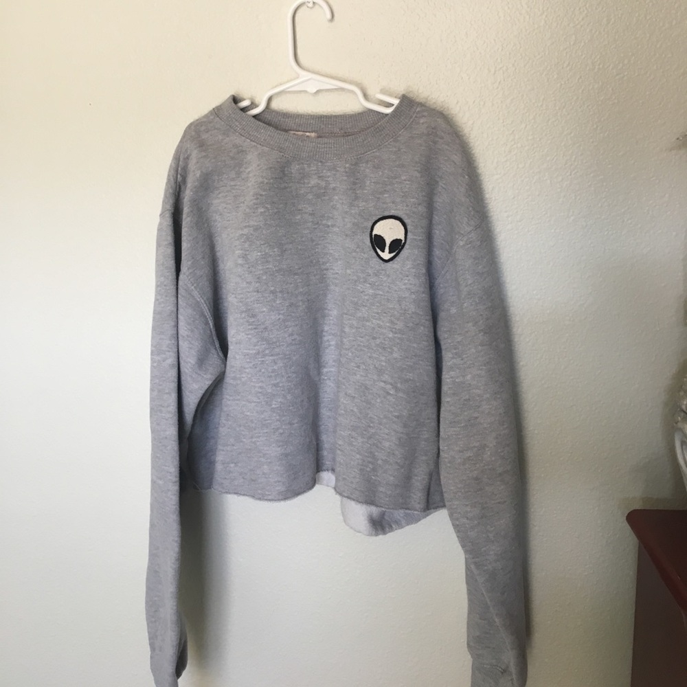 Brandy Melville Grey Alien Sweater
