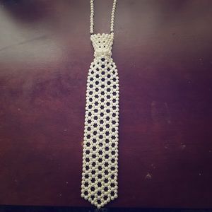 Pearl necktie vintage necklace