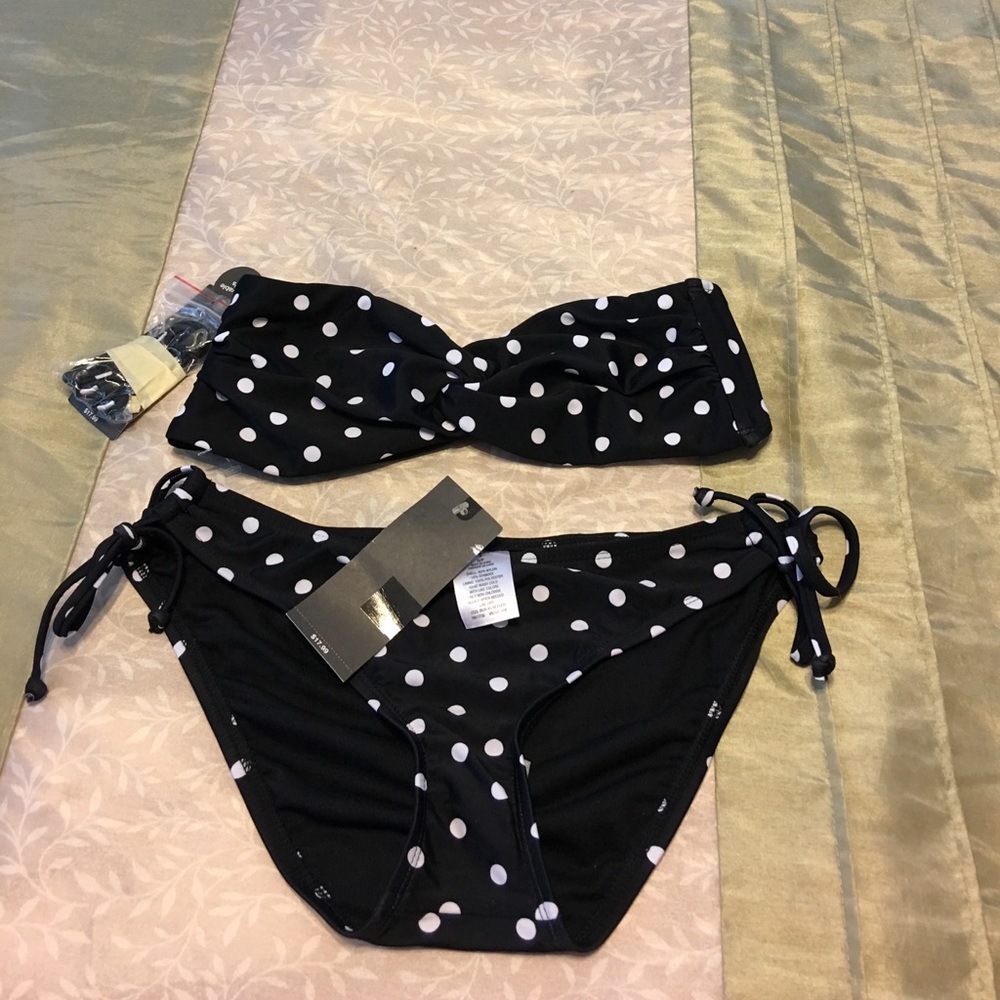 BNWT Black and White Polka Dot Bikini