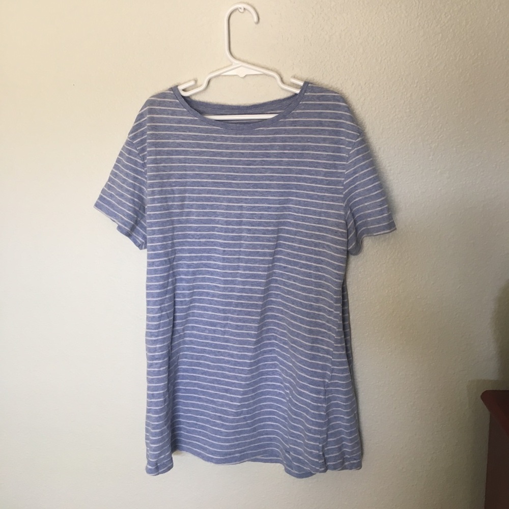 Blue and White Striped Shirt