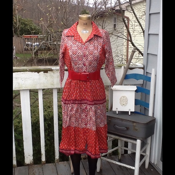 Vtg Hippie INDIA Festival Boho Dress - Picture 4 of 4