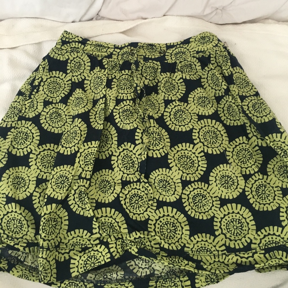 Green printed skirt