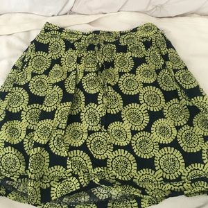 Green printed skirt