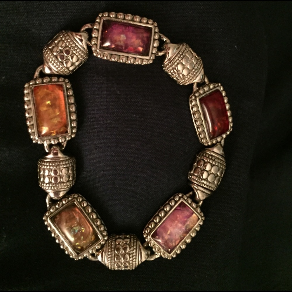 7" multi-colored stone bracelet