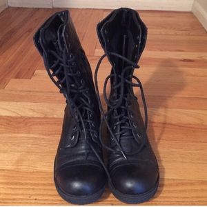 Lace Up Black Combat Boots
