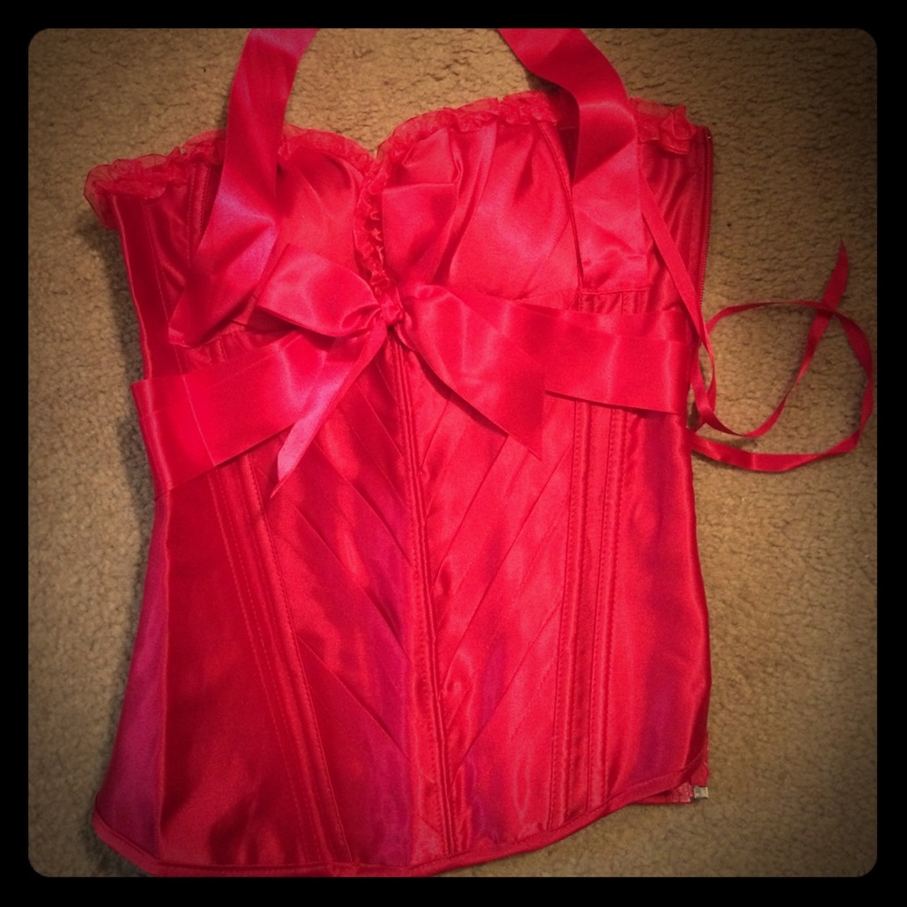 Silky red sexy corset!