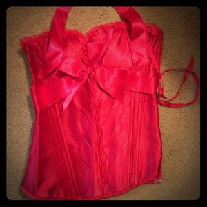 Silky red sexy corset!