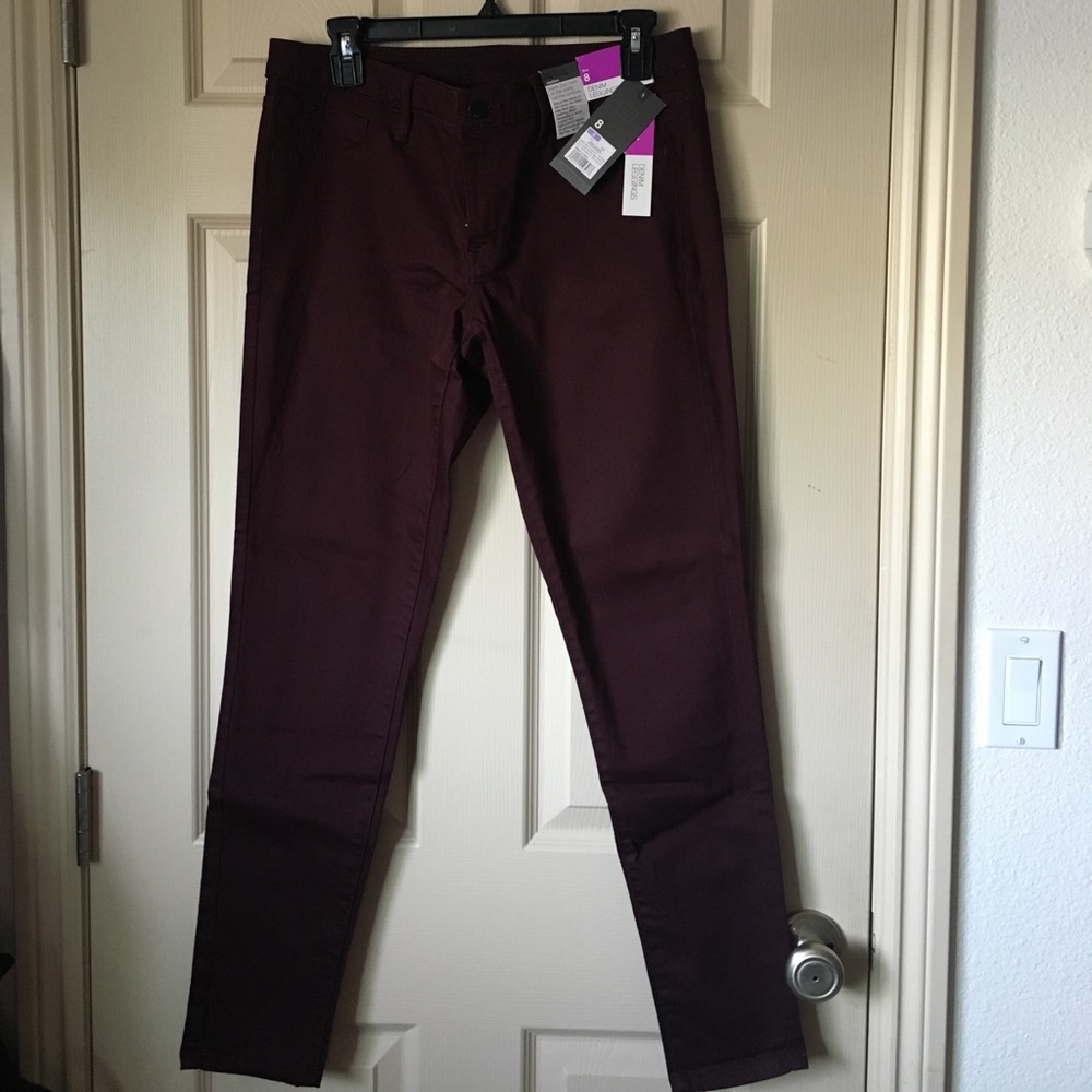 Brand new burgundy denim leggings