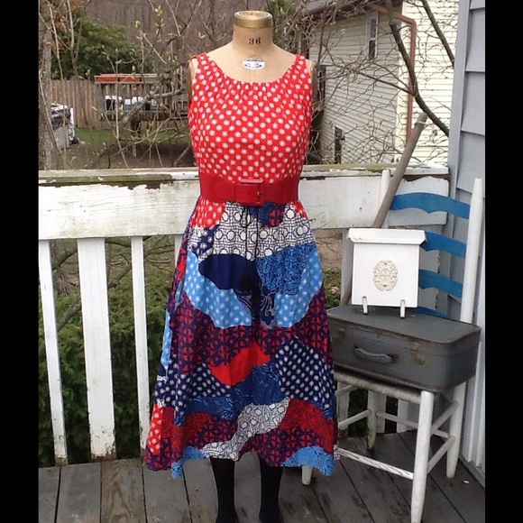 Vtg 60s/70s Mixed Media Hippie Maxi Sundress - Picture 4 of 4