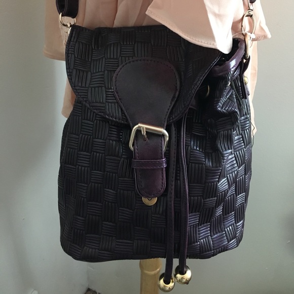 Handbags - Purple Embossed Crossbody.
