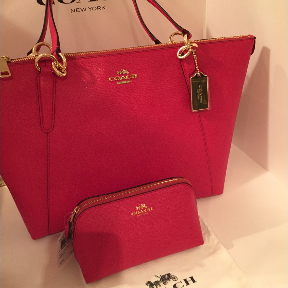 PRICE FIRM Coach Ava Tote & Cosmetic Case