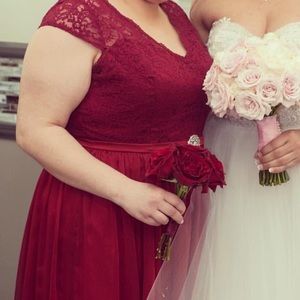 NWT Burgundy maxi bridesmaids formal dress