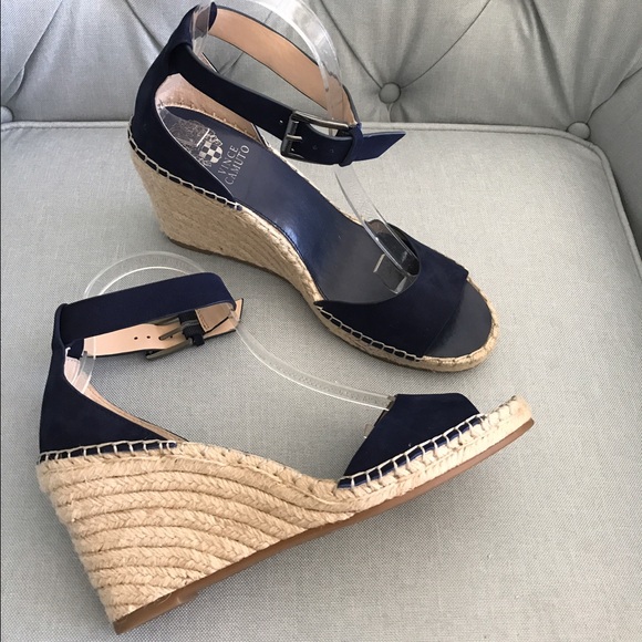 Vince Camuto Shoes - New Vince Camuto navy wedge sandal summer shoe