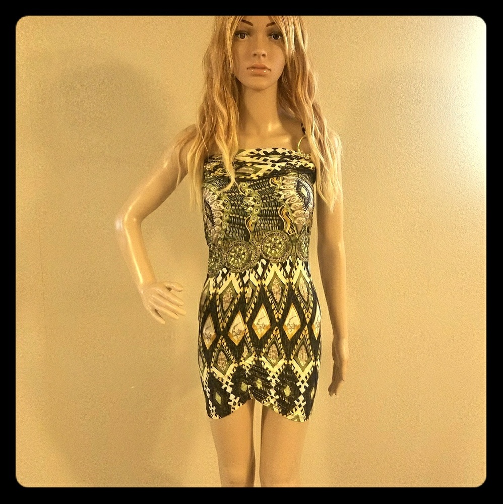 One shoulder dress.