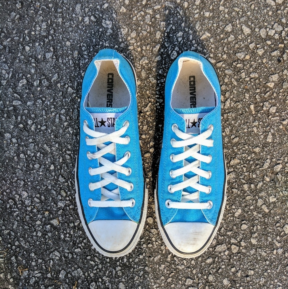 Turquoise Blue Converse Low Top Shoes
