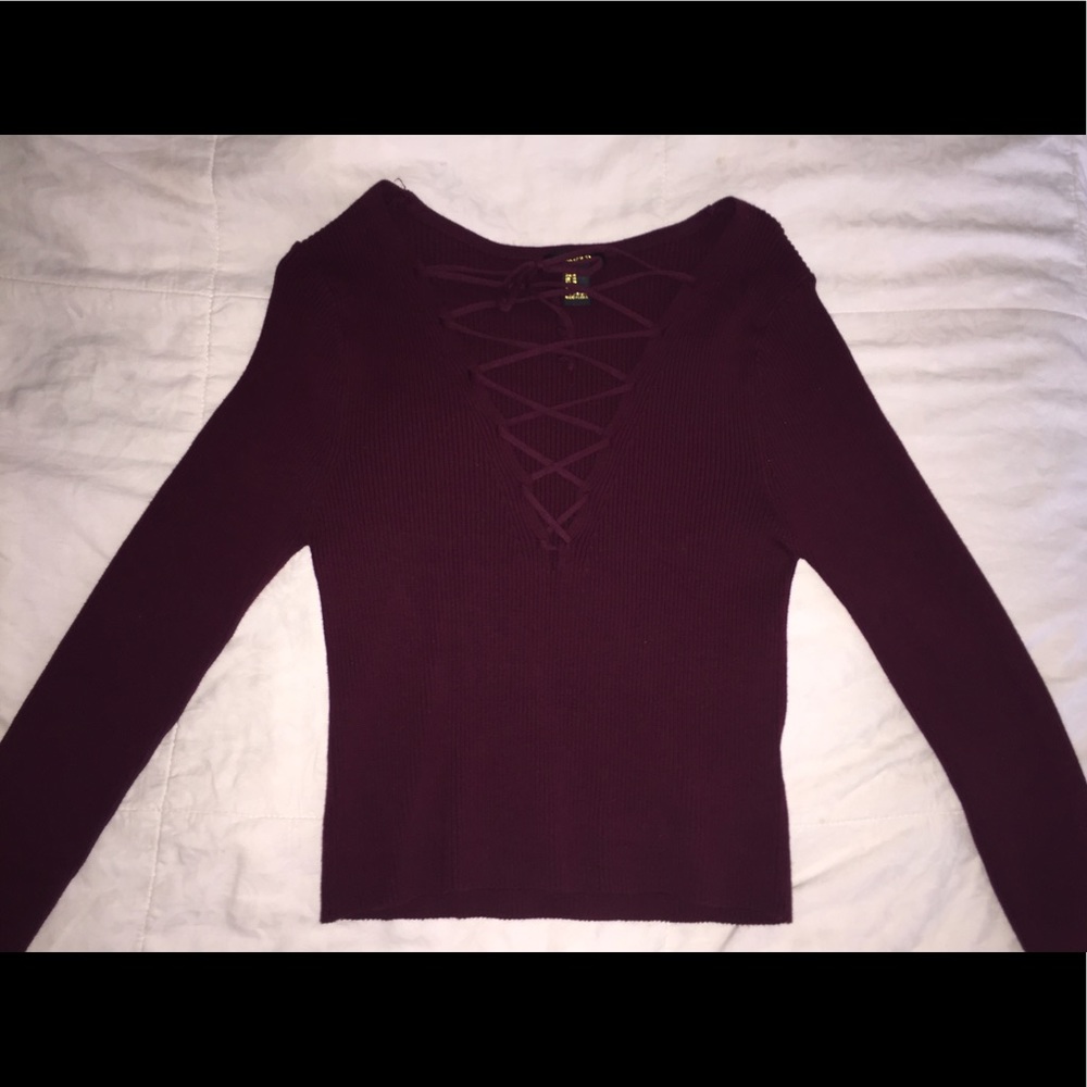 F21 (Nwot) Maroon ribbed crop top