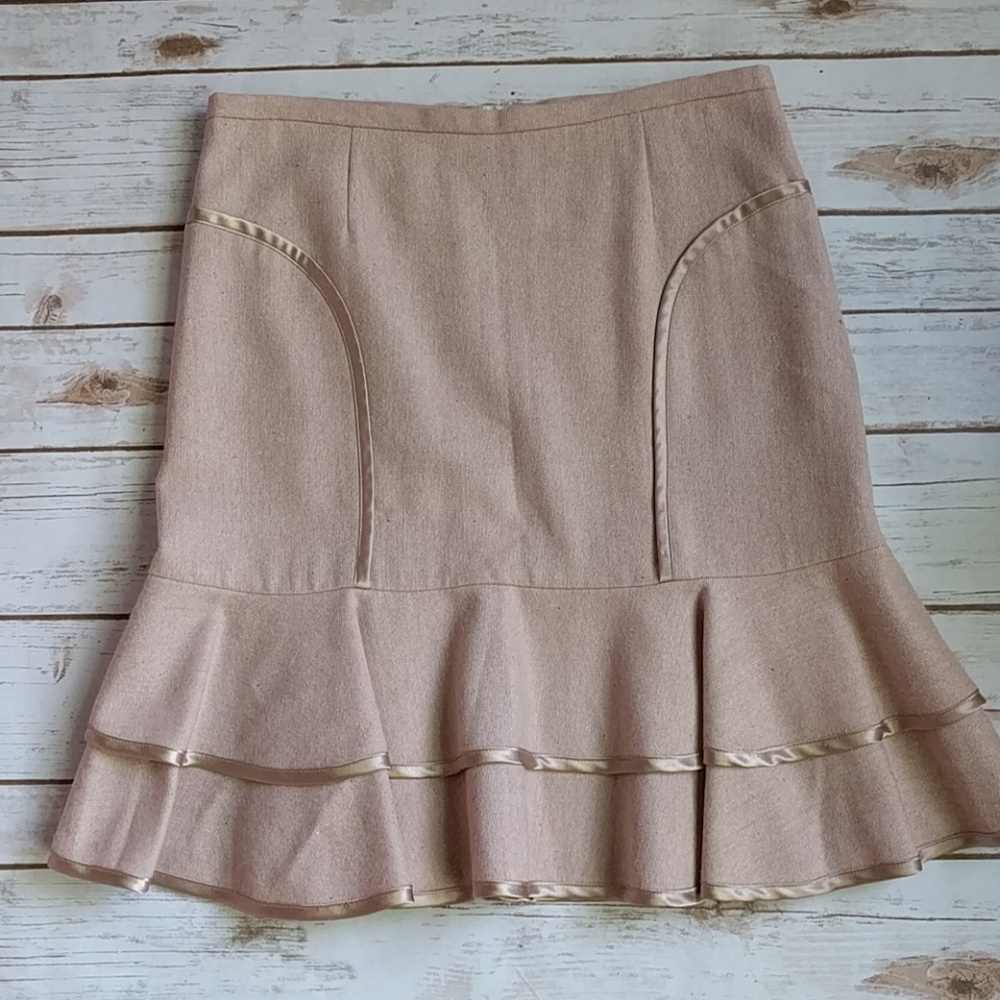 Intuitions pale pink pleated wool skirt