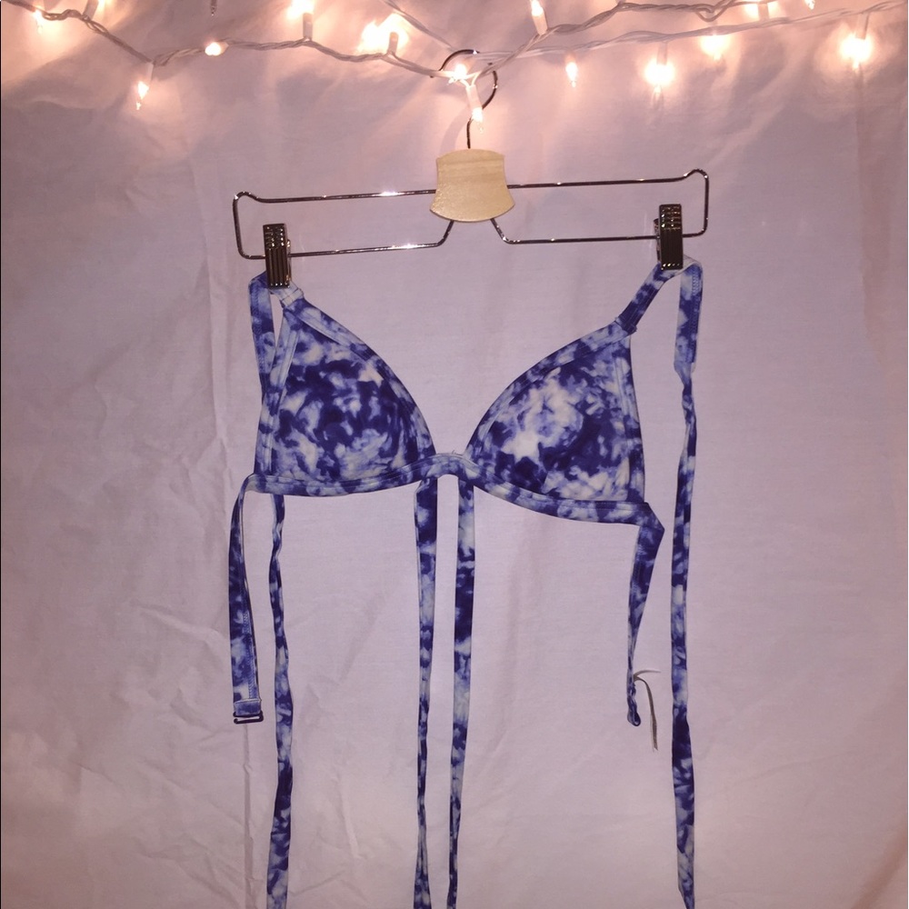 PINK blue tie dye swimsuit top