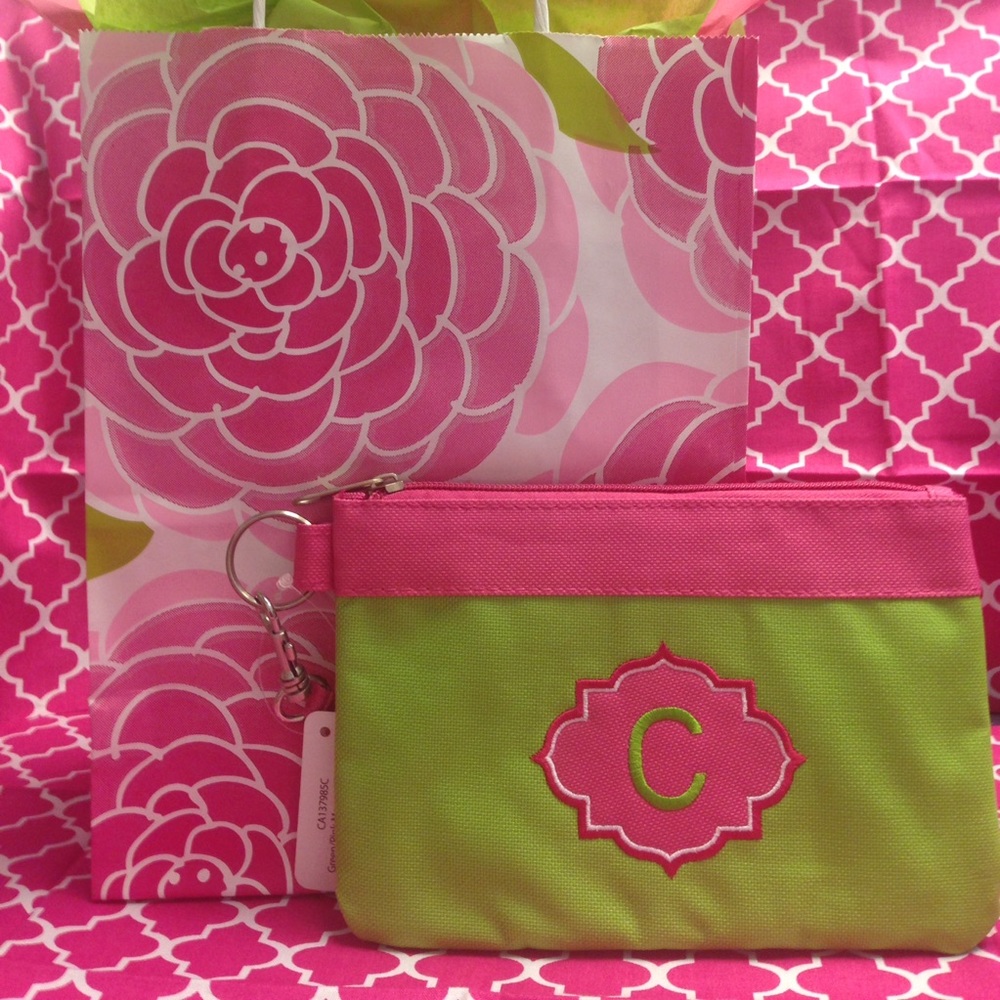 Green and Pink Wristlet