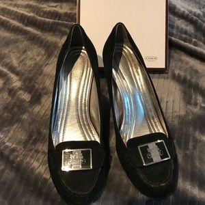 Coach Black Suede Heels