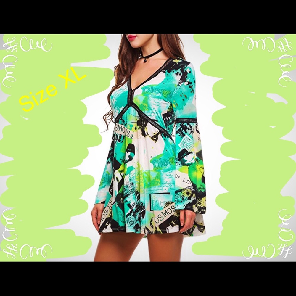 Long Bell Sleeved Shirt Dress