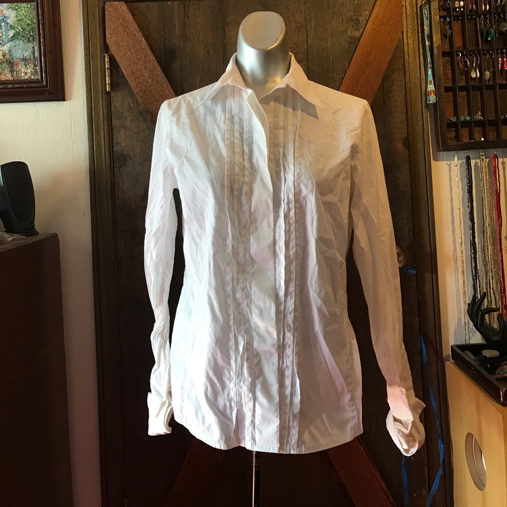 White tuxedo blouse