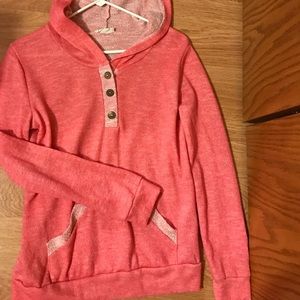 Faded coral hoodie sweatshirt