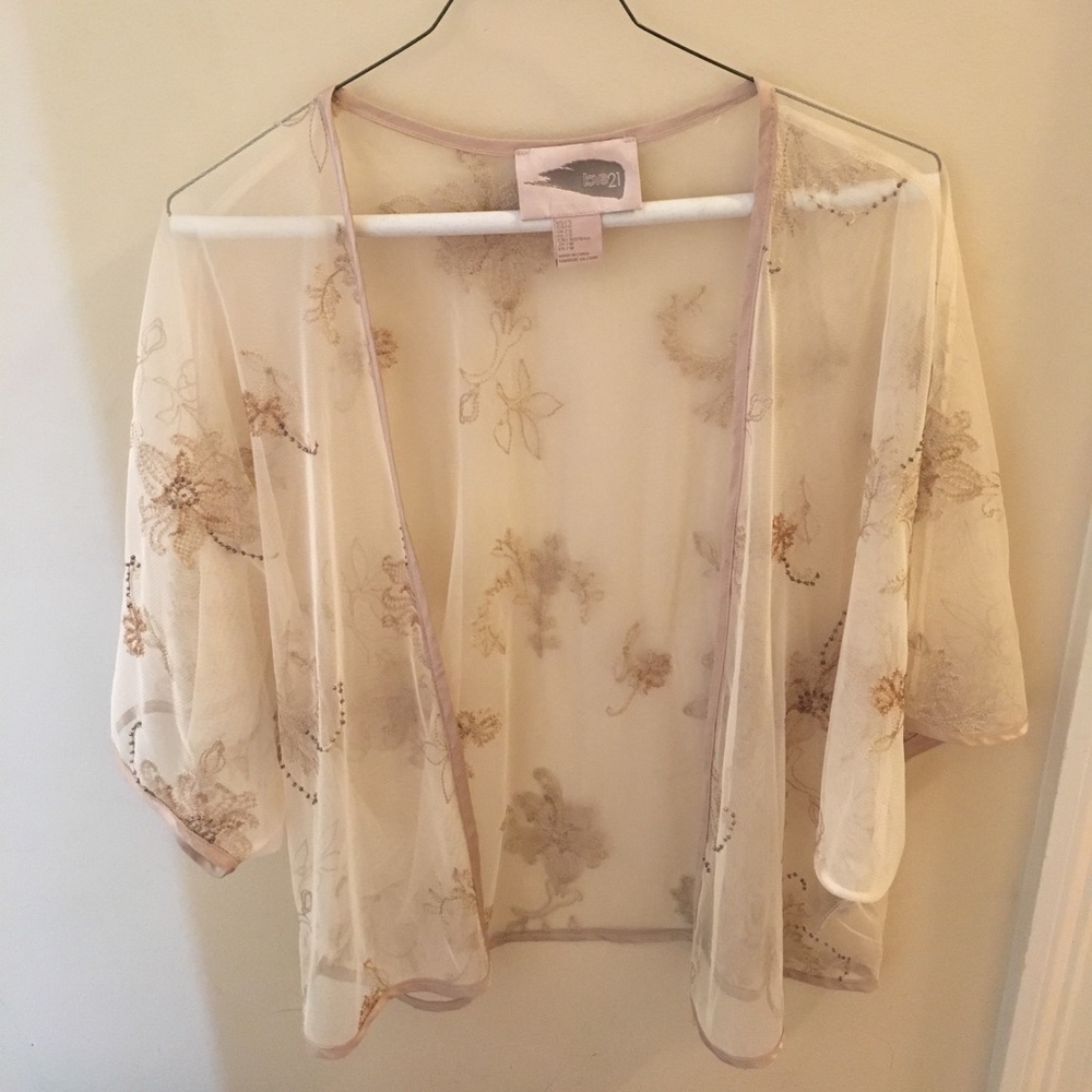 Sheer Beige/Tan Kimono - Picture 3 of 3