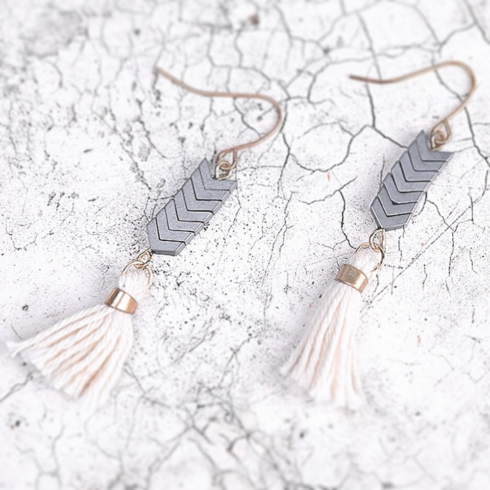 Moto-Chic Tassel Earrings - Picture 3 of 5