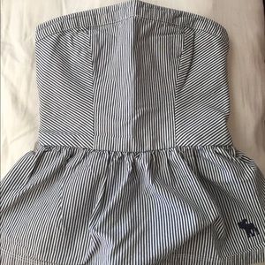 Strapless striped peplum top Abercrombie Kids