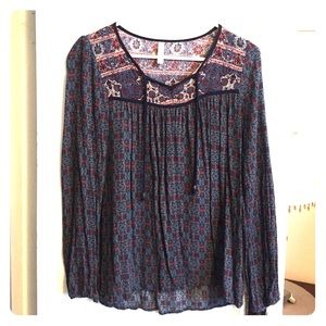 Long sleeve peasant top