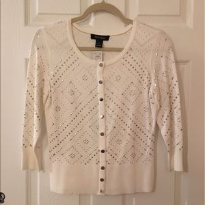 White cardigan with embellishment