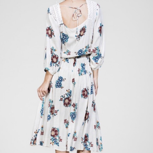 Drawstring Floral Midi Dress - Picture 5 of 8