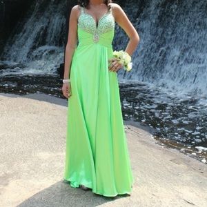 Lime green prom/pageant gown