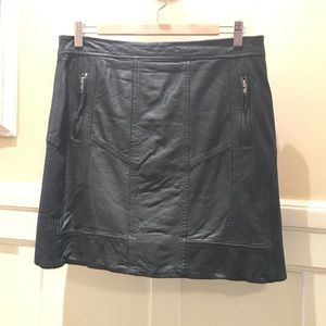 Black 100% Leather Mini Skirt