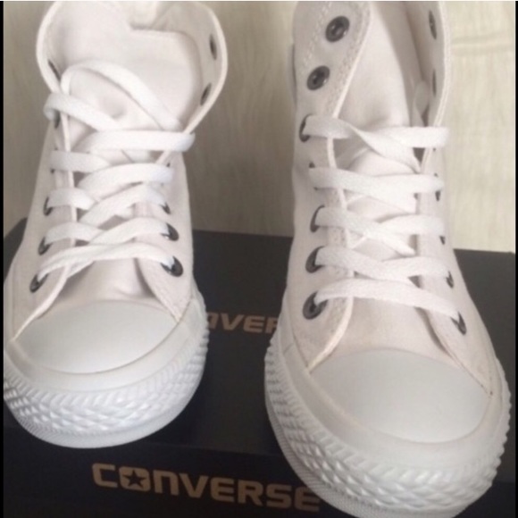 CONVERSE WHITE WOMENS MONOCHROME SHOES - Picture 5 of 6