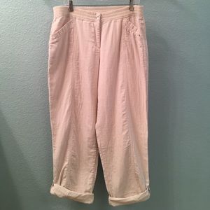 J Jill cotton roll tab pants