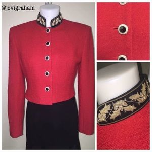 🌸HP🌸Vintage TAIGA PARIS Red Crop Blazer