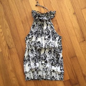 Guess silk black & white top Size XS