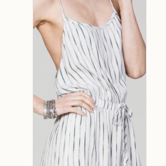 Last Chance Olive Striped Midi Romper - Picture 2 of 6