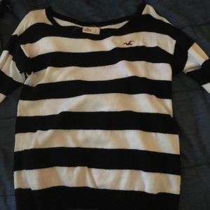 Black and White Striped Hollister Sweater