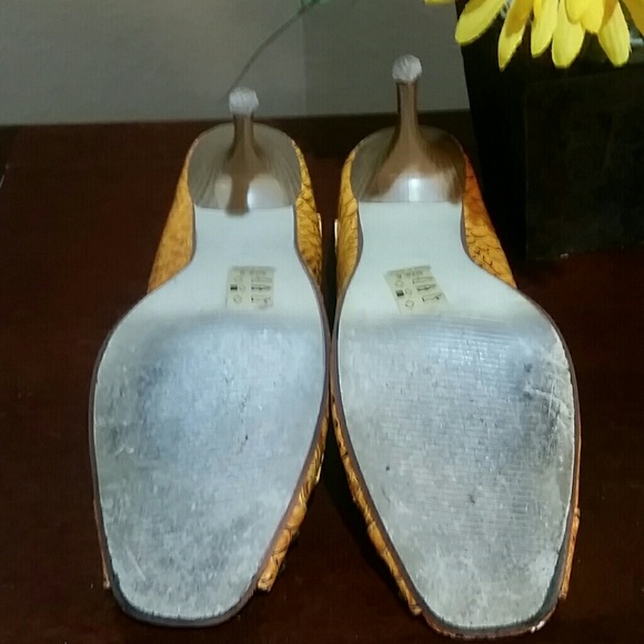 💎2 for $12💎 Orange Snakeskin Peep Toe High Heel - Picture 5 of 5