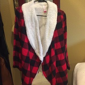 No Boundaries plaid cardigan NWOT.