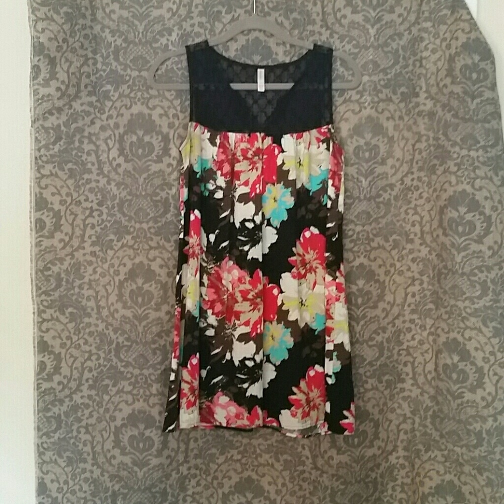 Floral and lace dress
