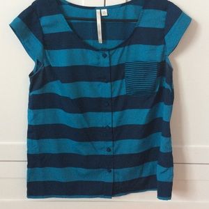 Blue striped  blouse