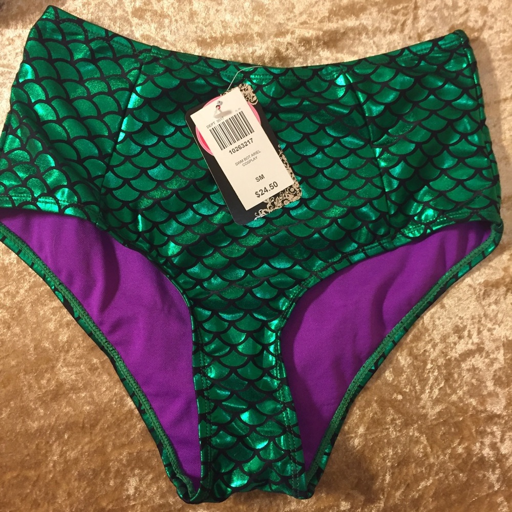High waist mermaid scales bikini bottom